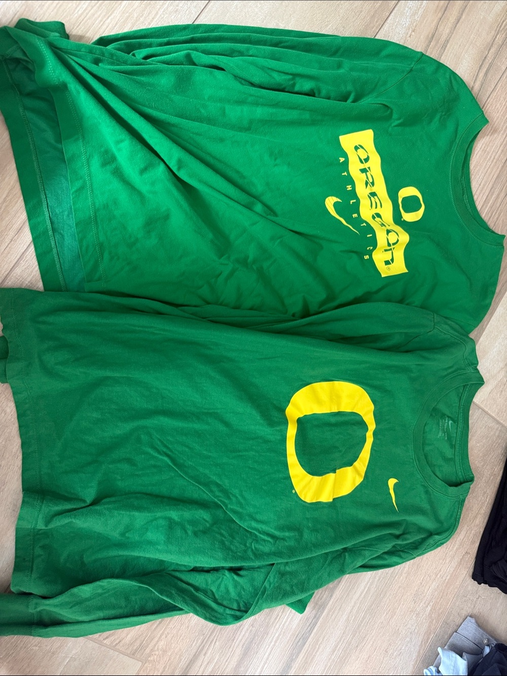 Nike Green Long-Sleeve Tee with Yellow Oregon Logo